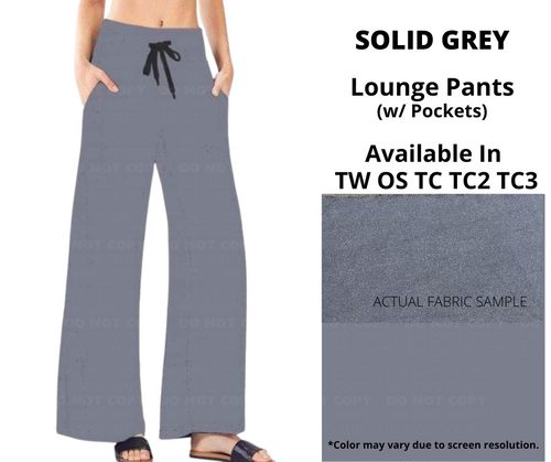 Solid Grey Full Length Lounge Pants by ML&M