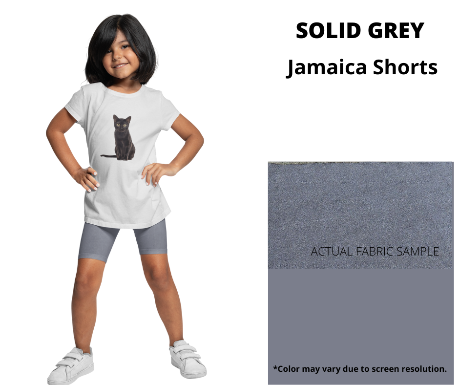 Solid Grey Youth Jamaica Shorts by ML&M