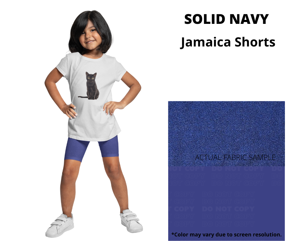 Solid Navy Youth Jamaica Shorts by ML&M