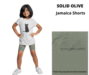 Solid Olive Youth Jamaica Shorts by ML&M