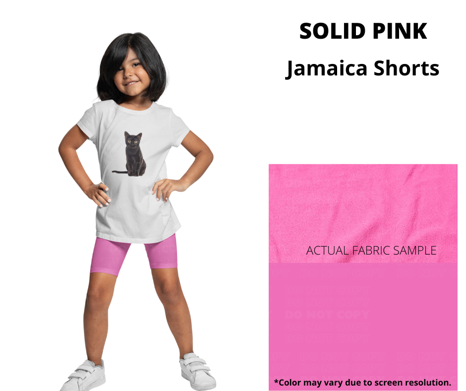 Solid Pink Youth Jamaica Shorts by ML&M