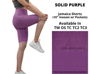 Solid Purple 10" Jamaica Shorts