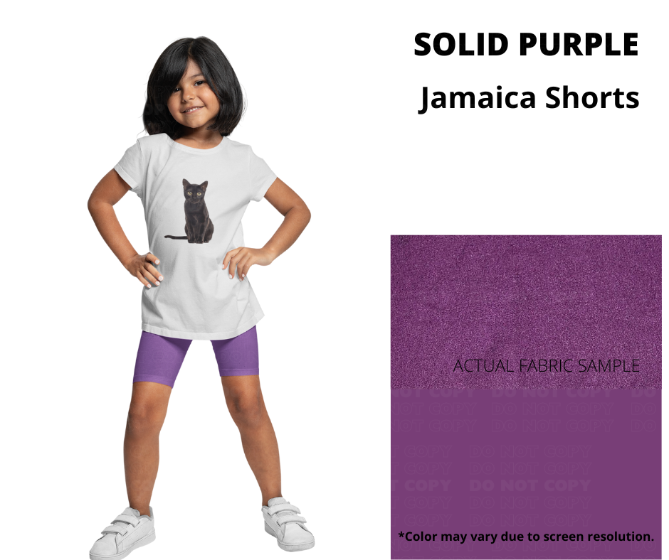 Solid Purple Youth Jamaica Shorts by ML&M