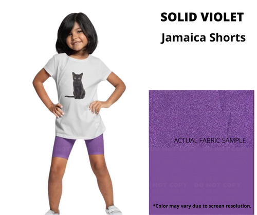 Solid Violet Youth Jamaica Shorts by ML&M