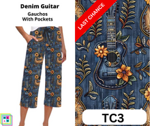 Load image into Gallery viewer, Denim Guitar Capri Gauchos