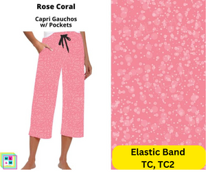 Rose Coral Capri Gauchos