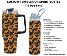 Load image into Gallery viewer, Tie Dye Bats Custom Tumbler