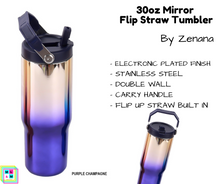 Load image into Gallery viewer, 30oz Mirror Flip Straw Tumbler