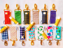 Load image into Gallery viewer, Gold Dots on Navy LippyClip® Lip Balm Holder
