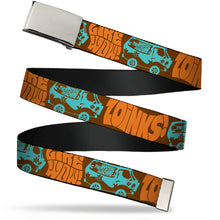 Load image into Gallery viewer, Chrome Buckle Web Belt - ZOINKS! &amp; The Mystery Machine Webbing