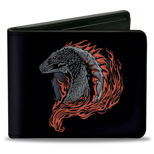 Bi-Fold Wallet - House of the Dragon Flames Black Reds Grays