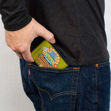 Load image into Gallery viewer, Bi-Fold Wallet - Scooby Doo MYSTERY MACHINE Sun Rays and Flowers Icon Green