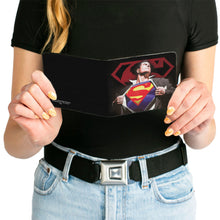 Load image into Gallery viewer, Bi-Fold Wallet - Superman Forever Clark Kent-Superman Transition Shield Black Red