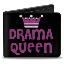 Load image into Gallery viewer, Bi-Fold Wallet - DRAMA QUEEN Black Fuchsia