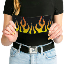 Load image into Gallery viewer, Bi-Fold Wallet - Flames Black Yellow Orange