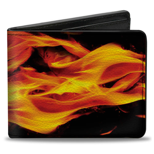 Bi-Fold Wallet - Flames Vivid Black Orange