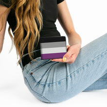 Load image into Gallery viewer, Bi-Fold Wallet - Flag Asexual Black Gray White Purple
