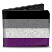 Load image into Gallery viewer, Bi-Fold Wallet - Flag Asexual Black Gray White Purple