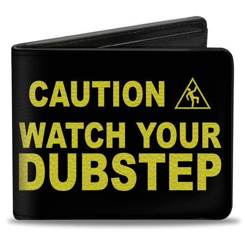 Bi-Fold Wallet - CAUTION WATCH YOUR DUBSTEP Black Yellow