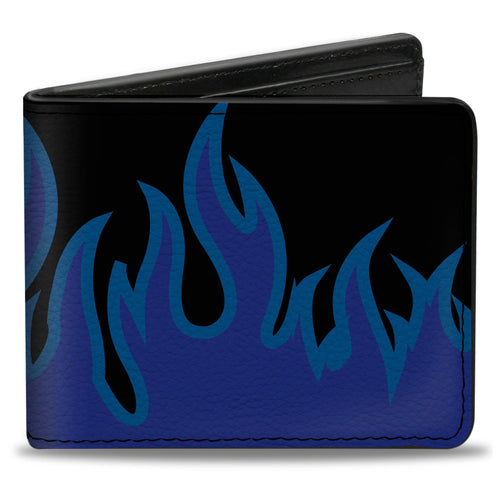 Bi-Fold Wallet - Flames Black Blues