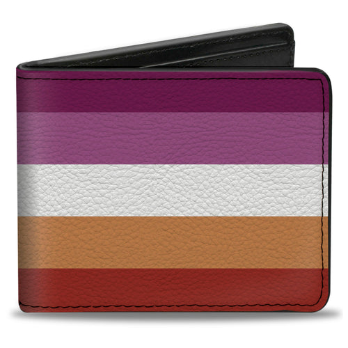 Bi-Fold Wallet - Flag Lesbian Five Stripe Oranges White Pinks