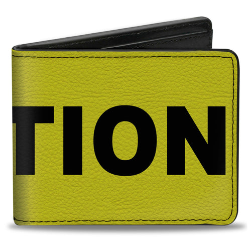 Bi-Fold Wallet - CAUTION Warning Yellow Black