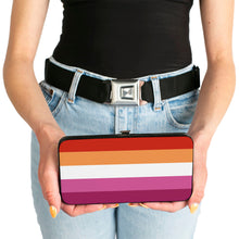 Load image into Gallery viewer, Hinged Wallet - Flag Lesbian Five Stripe Oranges White Pinks