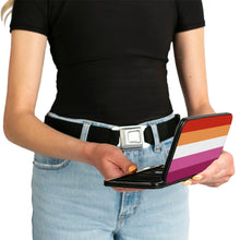 Load image into Gallery viewer, Hinged Wallet - Flag Lesbian Five Stripe Oranges White Pinks