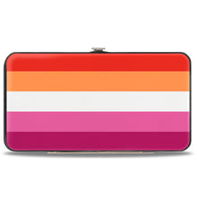Load image into Gallery viewer, Hinged Wallet - Flag Lesbian Five Stripe Oranges White Pinks
