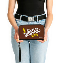 Load image into Gallery viewer, PU Zip Around Wallet Rectangle - Willy Wonka and the Chocolate Factory WONKA BAR Logo Brown Yellow White