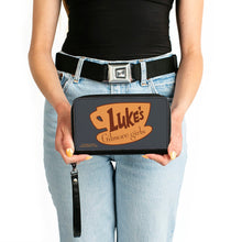 Load image into Gallery viewer, PU Zip Around Wallet Rectangle - GILMORE GIRLS LUKE'S Coffee Cup Icon Gray/Browns