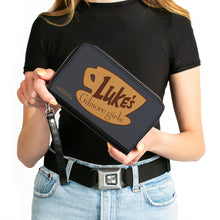 Load image into Gallery viewer, PU Zip Around Wallet Rectangle - GILMORE GIRLS LUKE'S Coffee Cup Icon Gray/Browns