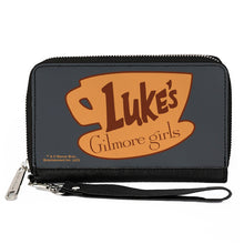 Load image into Gallery viewer, PU Zip Around Wallet Rectangle - GILMORE GIRLS LUKE'S Coffee Cup Icon Gray/Browns
