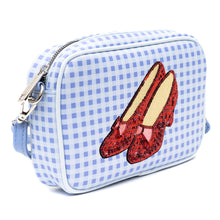 Load image into Gallery viewer, Wizard of Oz Bag, Cross Body, The Wizard of Oz Dorothy Sequined Ruby Slippers with Toto Pose, Blue, Vegan Leather