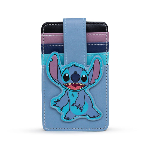 Disney Wallet, Character Wallet ID Card Holder, Lilo and Stitch Stitch Pose Blues, Vegan Leather