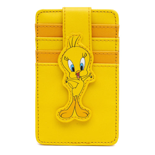 Looney Tunes Vegan Leather Wallet, ID Card Holder, Tweety Bird Pose Yellows, 3.0