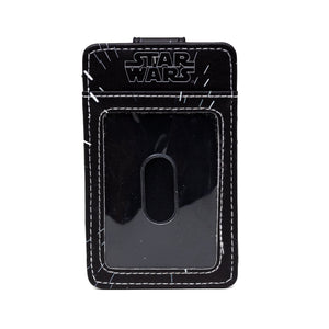 Star Wars Vegan Leather Wallet, Character Wallet ID Card Holder, Star Wars Stormtrooper Profile with Galaxy Stars Black White