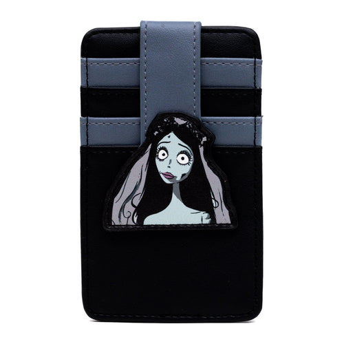 Horror Movies Vegan Leather Wallet, ID Card Holder, Corpse Bride Emily Pose Black Gray, 3.0