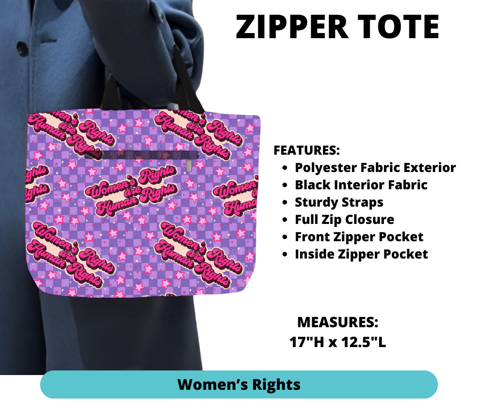 Preorder! Closes 12/4. ETA Feb. Women's Rights Zipper Tote