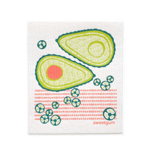 Load image into Gallery viewer, Avocado Swedish Dishcloth | Green/ Coral | Sweetgum Home
