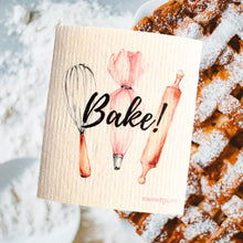 Load image into Gallery viewer, Bake! Swedish Dishcloth | Whisk, Pastry Bag, Rolling Pin (baking tools)
