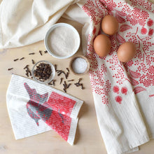Load image into Gallery viewer, Wren Swedish Dishcloth | Red &amp; Gray