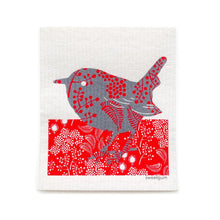 Load image into Gallery viewer, Wren Swedish Dishcloth | Red &amp; Gray