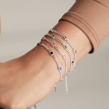 Load image into Gallery viewer, June Birthstone Light Amethyst Curb Chain Bracelet