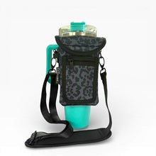 Load image into Gallery viewer, Black Leopard Wrap Around Drink Pocket