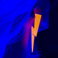 Load image into Gallery viewer, Chunky Lightning Bolt Earrings in Clear Pink