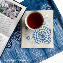 Load image into Gallery viewer, Bloom in Blue Tray | wood and melamine | 17" x 13" | Sweetgum