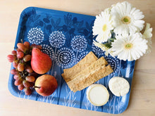 Load image into Gallery viewer, Bloom in Blue Tray | wood and melamine | 17" x 13" | Sweetgum