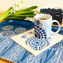 Load image into Gallery viewer, Bloom in Blue Tray | wood and melamine | 17" x 13" | Sweetgum