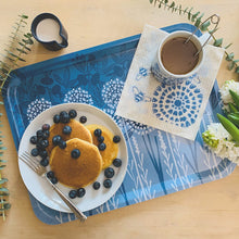 Load image into Gallery viewer, Bloom in Blue Tray | wood and melamine | 17" x 13" | Sweetgum
